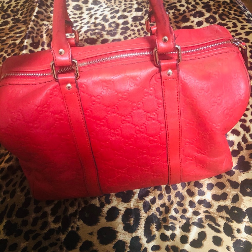 Gucci red leather bag